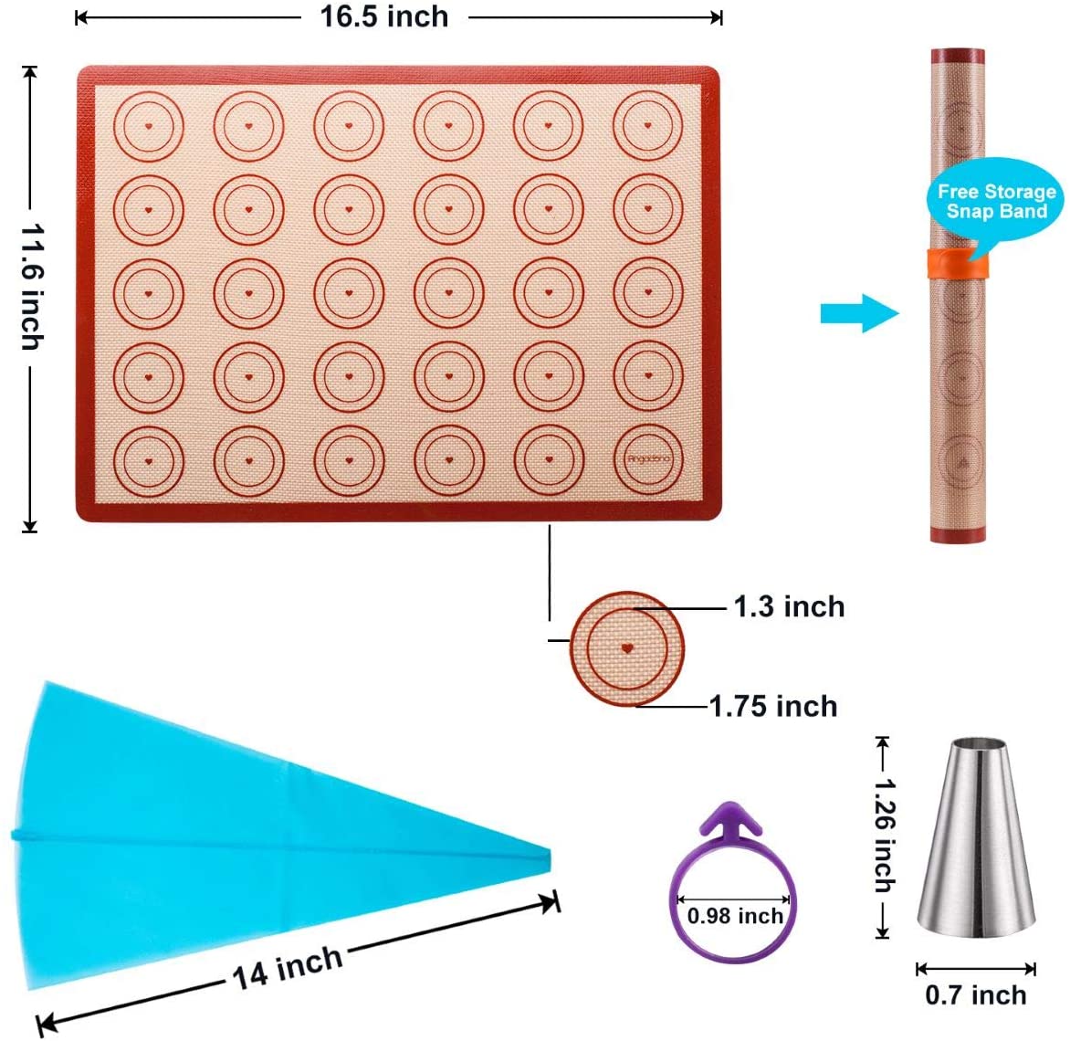 Silicone Baking Mat Macaron Mat Kit (16pcs Set)