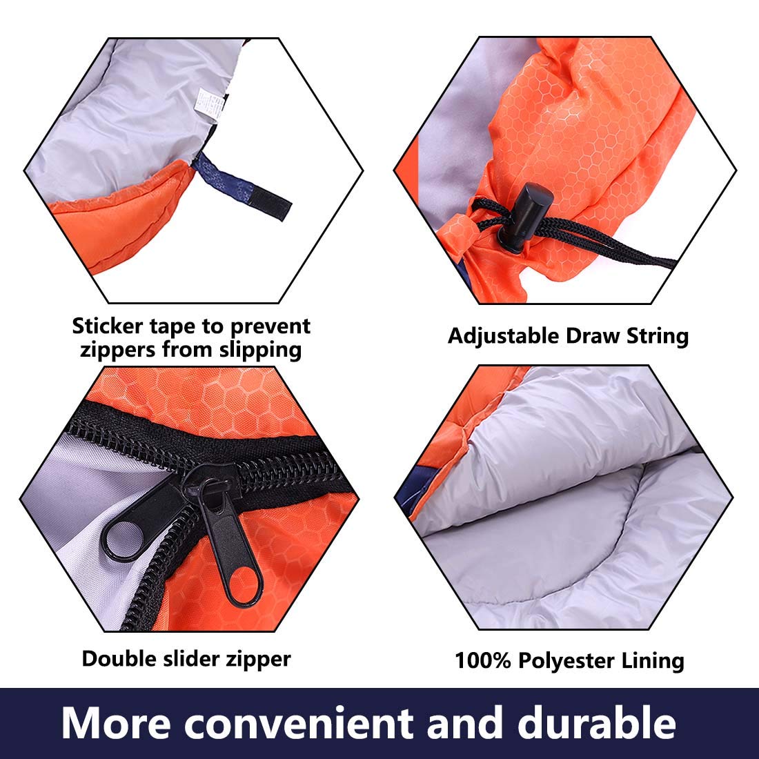 Camping Sleeping Bag with Compression Sack Lightweight Waterproof Camping Sleeping Bag for Adults & Kids