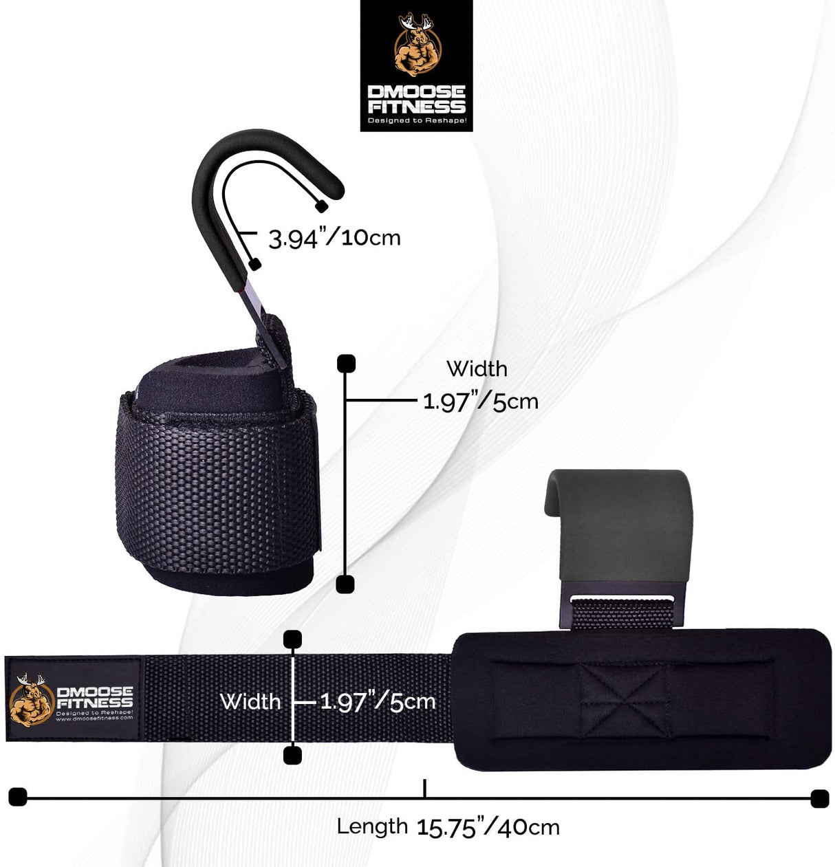 Weight Lifting Hooks Grip (Pair) - 8 mm Thick Padded Neoprene, Double Stitching, Non-Slip Resistant Coating – Secure Your Grip and Reach Your Goals with Premium Workout Hook Gloves.