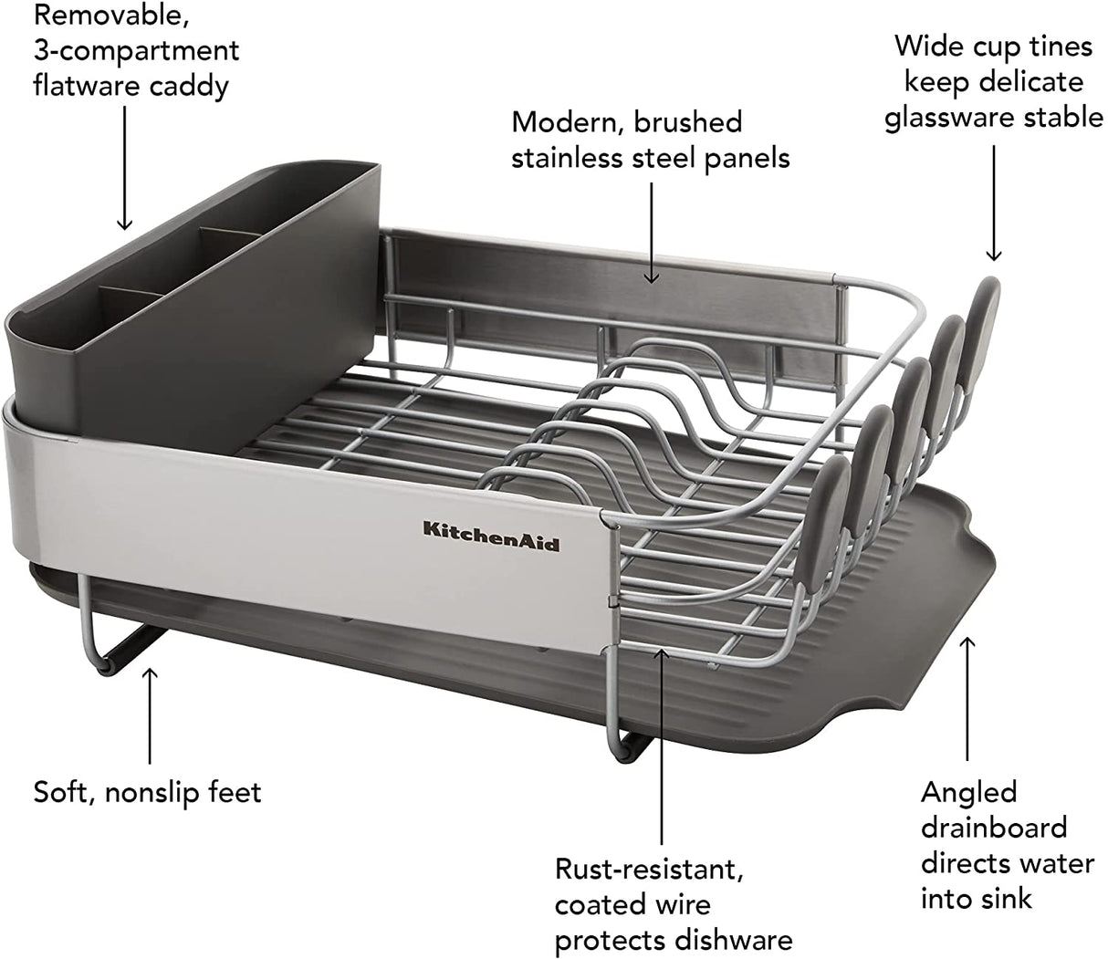 KitchenAid Stainless Steel Wrap Compact Dish Rack