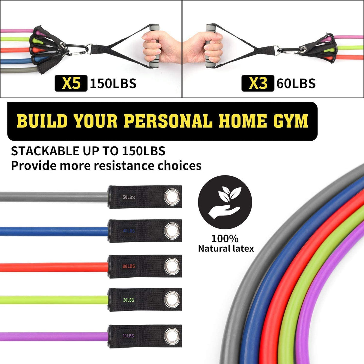Resistance Bands Set with Handles 22PCS