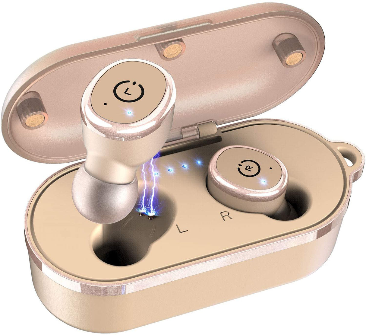 TOZO T10 Bluetooth 5.0 Wireless Earbuds with Wireless Charging Case IPX8 Waterproof TWS Stereo Headphones in Ear Earphones Built in Mic Headset Premium Sound with Deep Bass for Sport Khaki