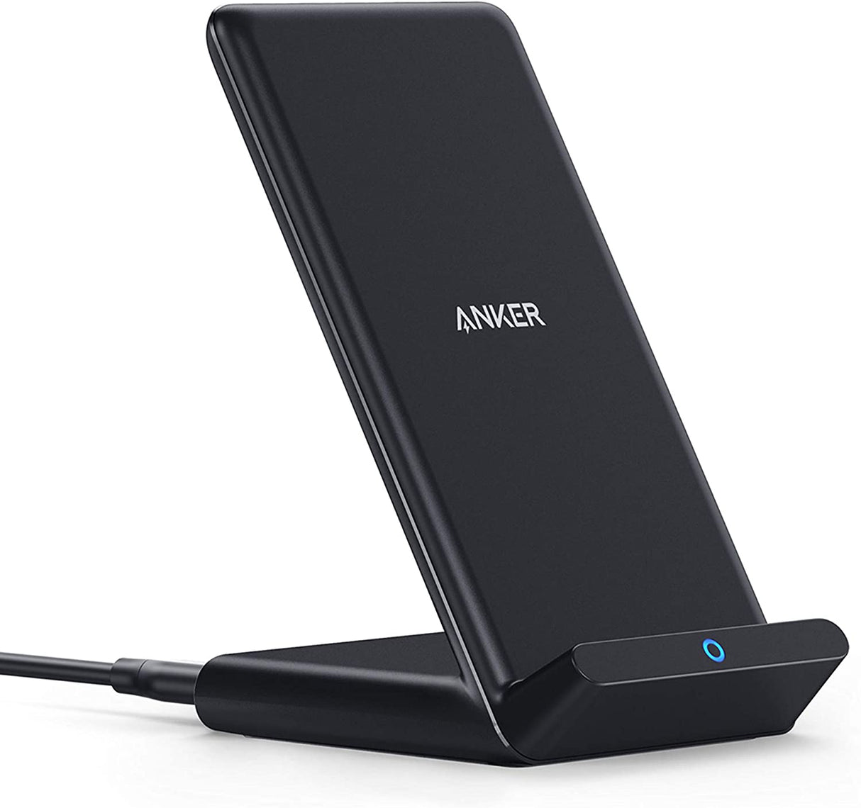 Anker Fast Wireless Charger, 10W Wireless Charging Stand, Qi-Certified, Compatible iPhone XR/Xs Max/XS/X/8/8 Plus, Fast-Charging Galaxy S9/S9+/S8/S8+/Note 9 and More, PowerWave Stand (No AC Adapter)
