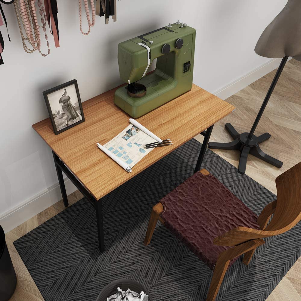 Folding Desk for Home Office 100cm Length Modern Folding Table Computer Desk No Install Needed