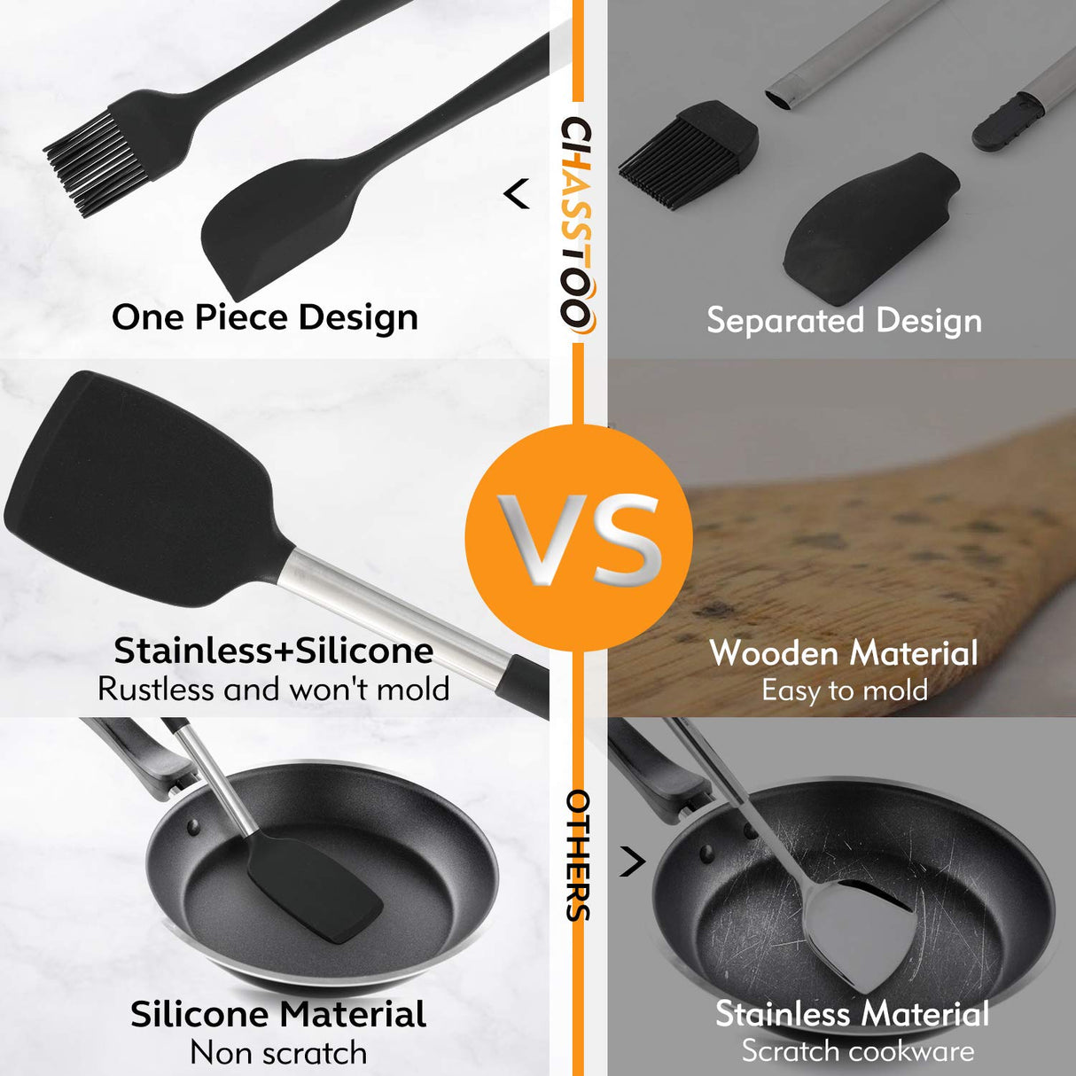 Silicone Kitchen Cooking Utensils Set-17pcs