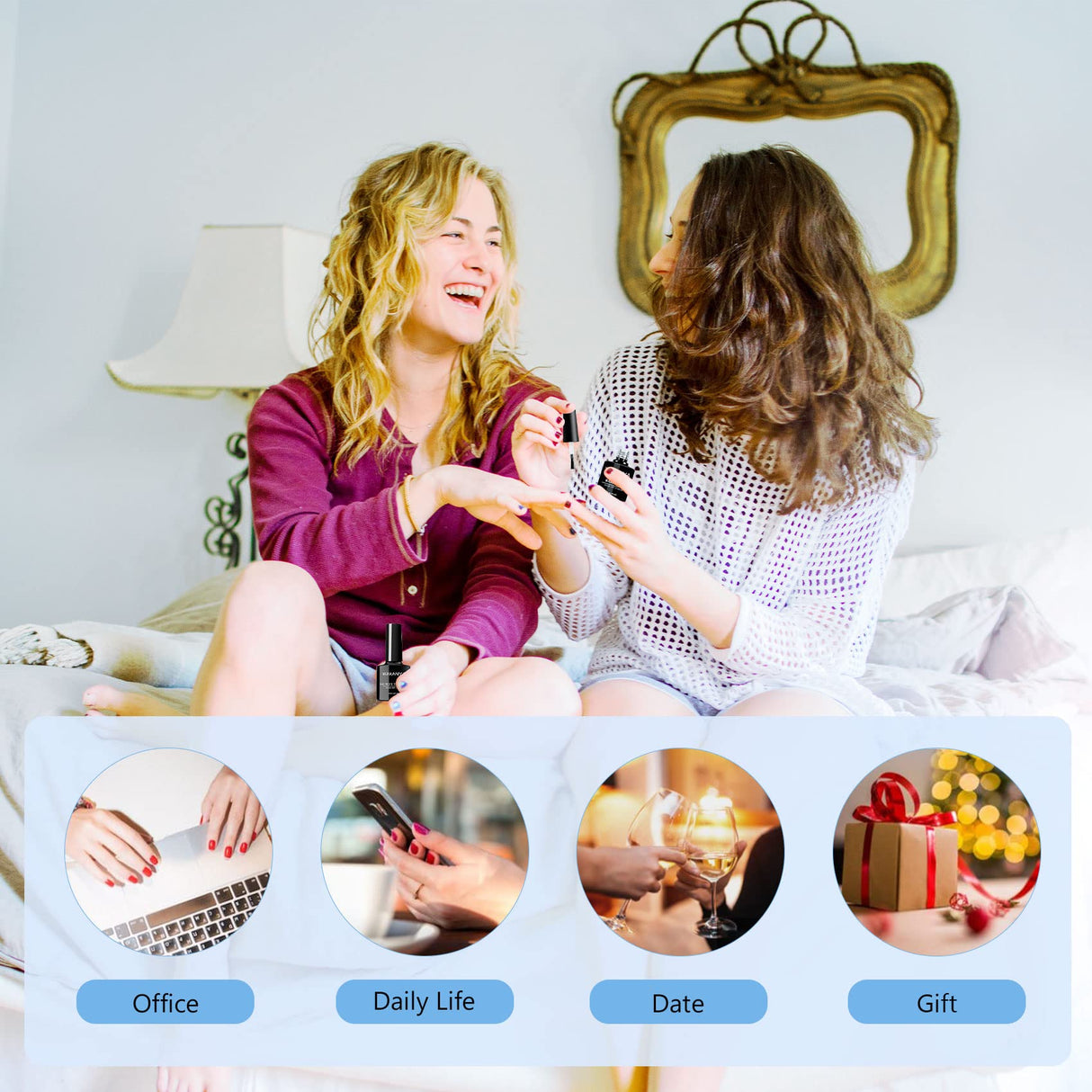 Poly Gel Nail Extension Kit with Lamp, 10 Glitter Colors Quick Nail Builder Gel Enhancement Set, Easy Poly Nail Gel Kits with Rhinestones, Nail Forms for Starters DIY Nail Art