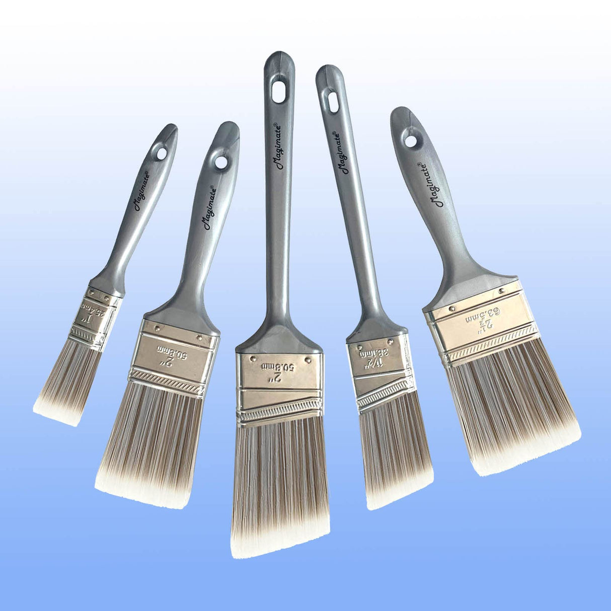 Paint Brushes Set, Angled Sash Stain Brushes Wall Flat Brushes for Arts and Home Improvement, Assorted Sizes (5-Pack)