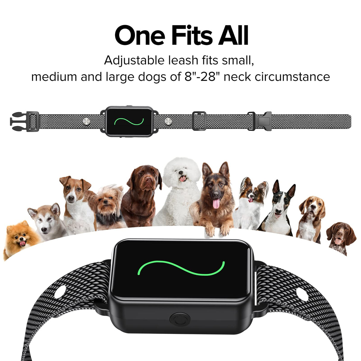 Dog Training Collar, Rechargeable Shock Collar for Dogs with Vibration, Electric Shock, Beep, Security Lock, Remote and Waterproof for Small, Medium, Large Dogs