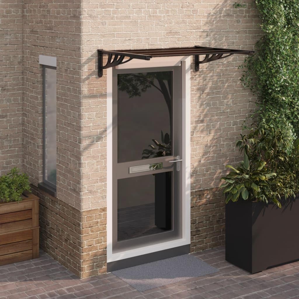 Door Canopy, 122 x 90cm, Black - Durable Window Awning & Entrance Shelter, Ideal for Outdoor, Patio, Front Door Protection