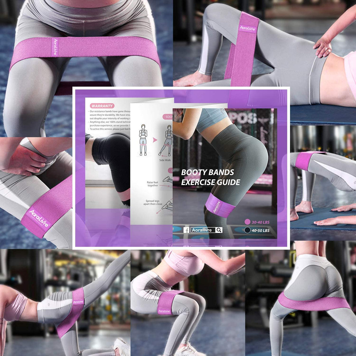 Aoralivre Fabric Resistance Bands 2 Pack