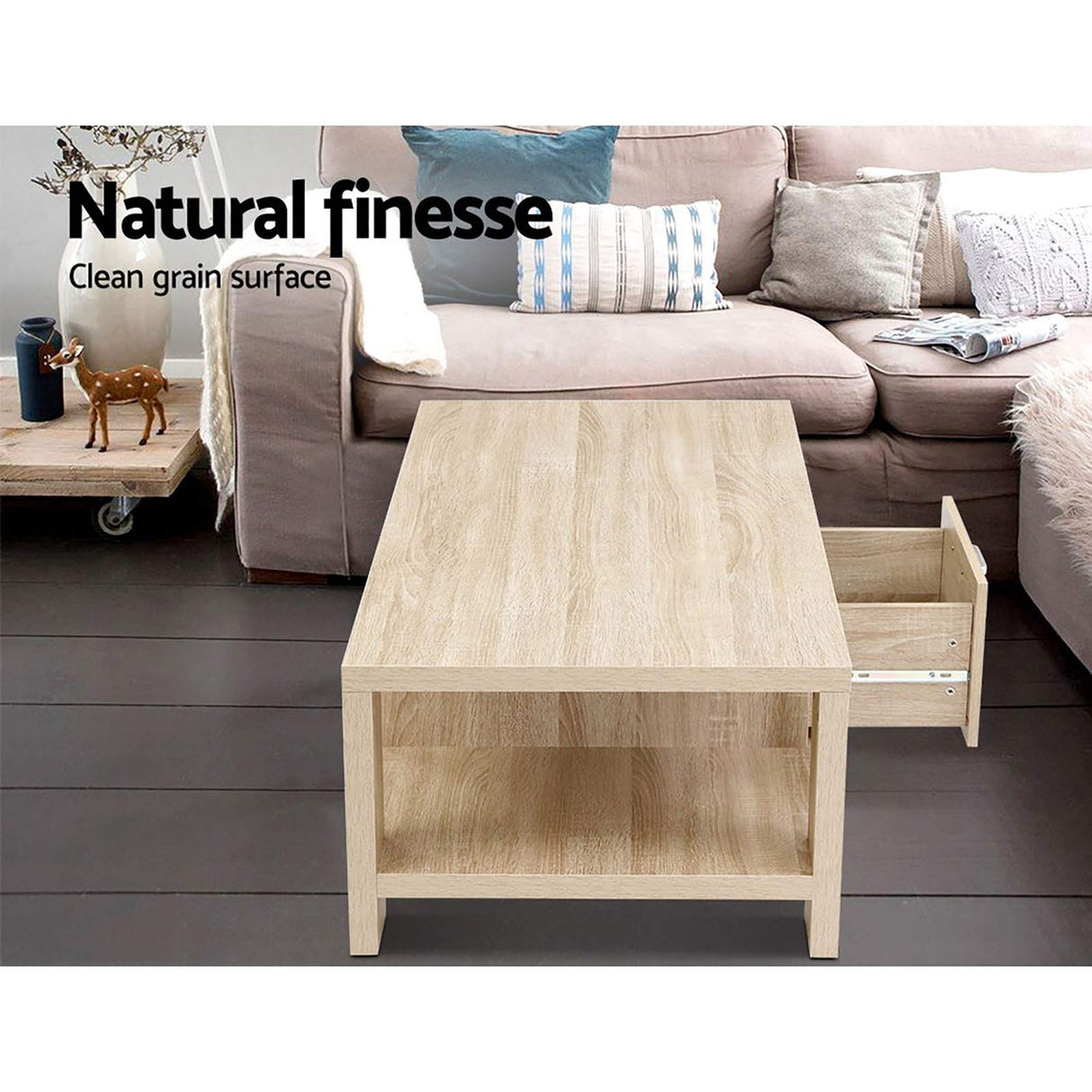 Artiss Wooden Coffee Table, Oak