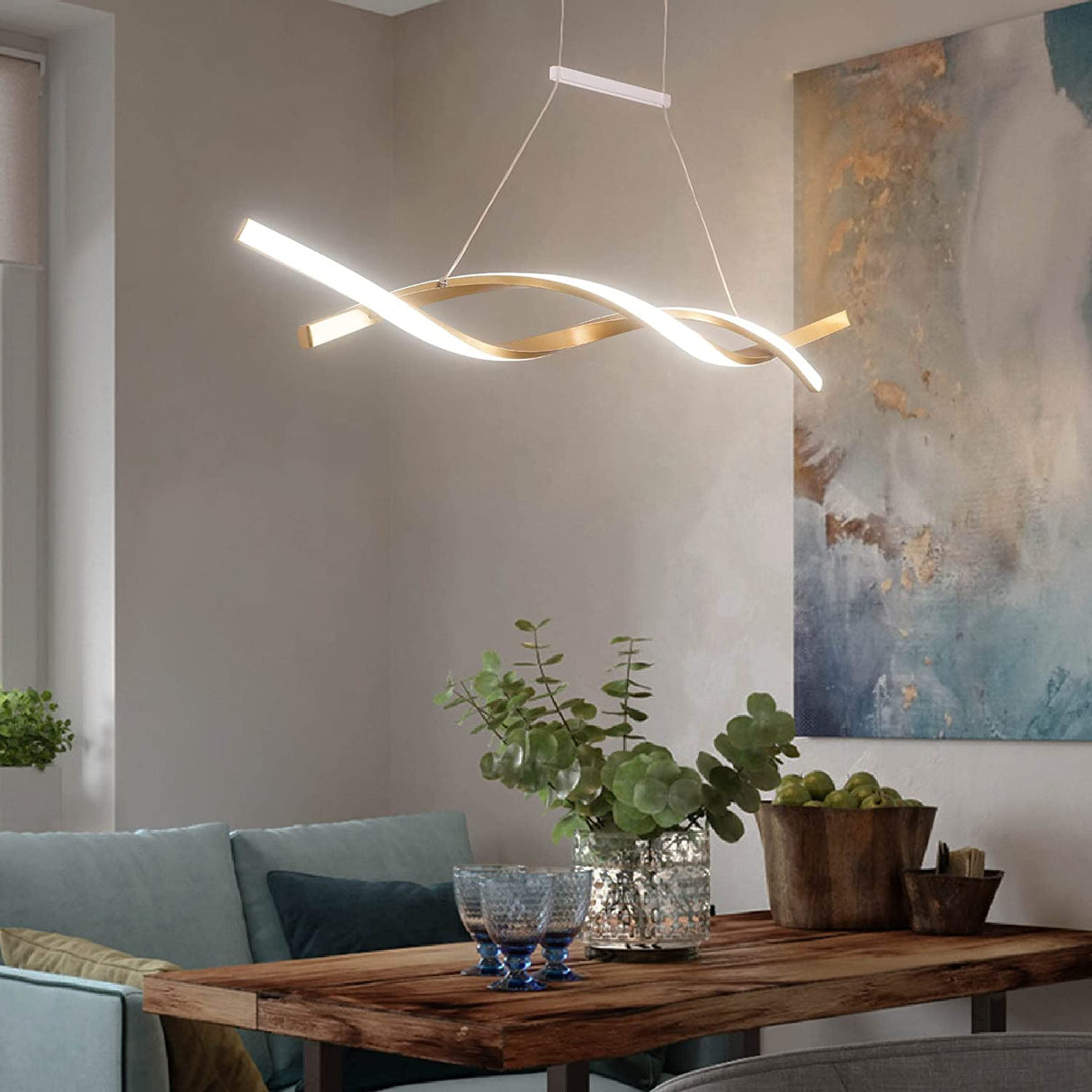 Modern Led Chandelier Lighting Creative Pendant Lamps for Ceiling of The Island Table Top Bar Office Bedroom Kitchen Living Room ( L80CM Pendant)