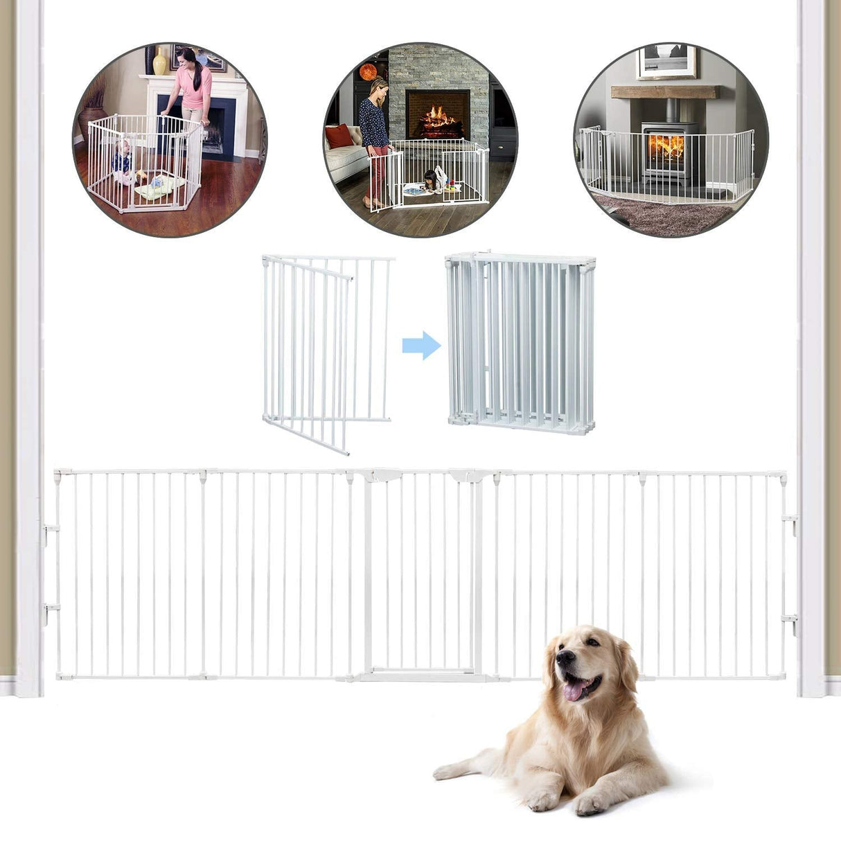 3-in-1 Super Wide Adjustable Baby Safety Gate