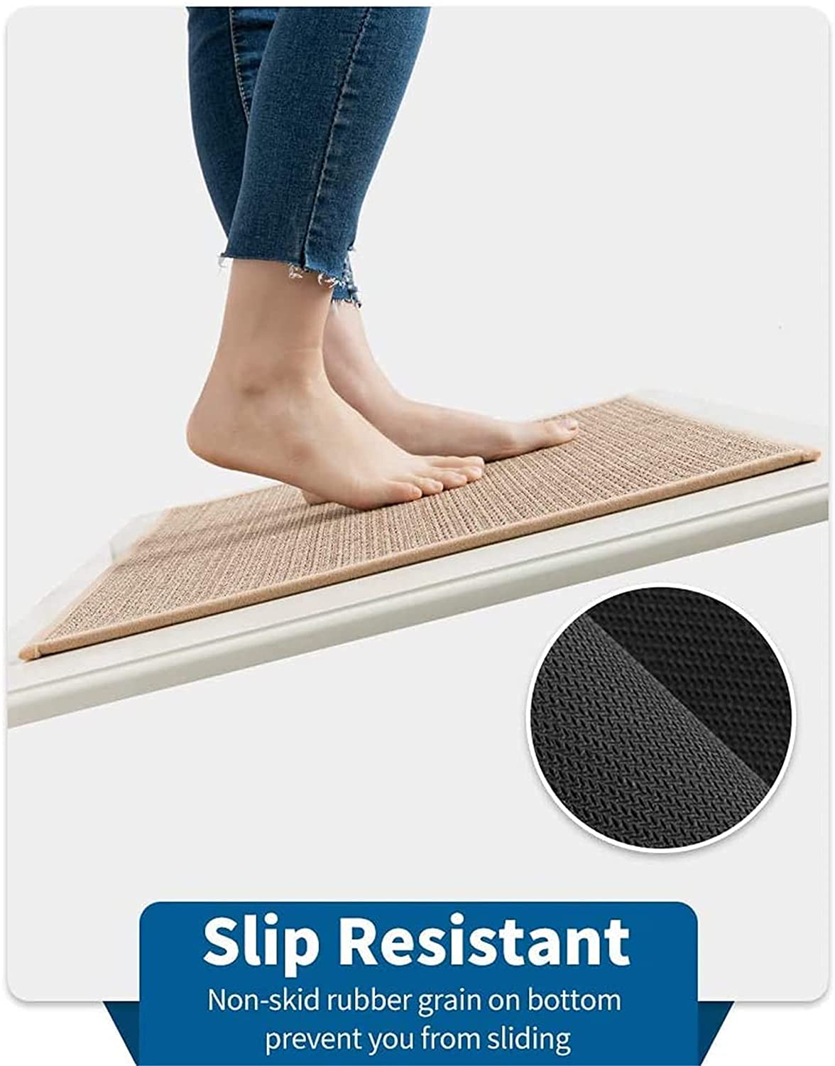 Kitchen Floor Mats, Sink Kitchen Absorbent Rugs and Mats, Non-Skid Kitchen Mat, Standing Mat Washable (44X75cm (17"x29"), Oats)