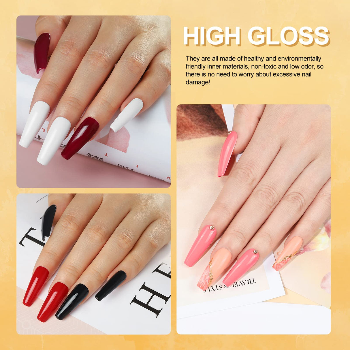 Gel Nail Starter Kit for Beginner,6 Pcs Gel Nail Polishes 3 Colors Poly Extension Gel 16 W Mini Nail Lamp for Nail Builder and Base Coat Top Coat Gel Nail Polish Manicure Tools Starter Kit Complete