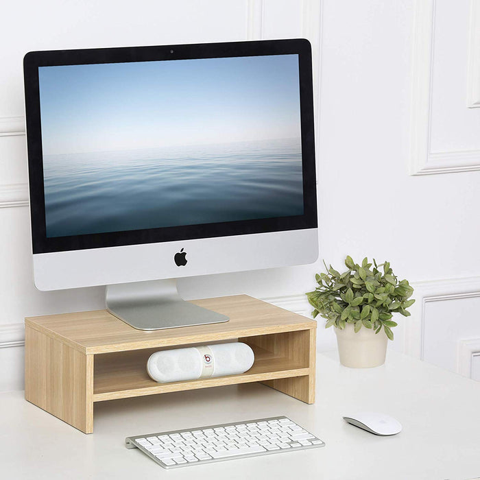 FITUEYES Beige 2-Tier Monitor Riser – 42.5cm