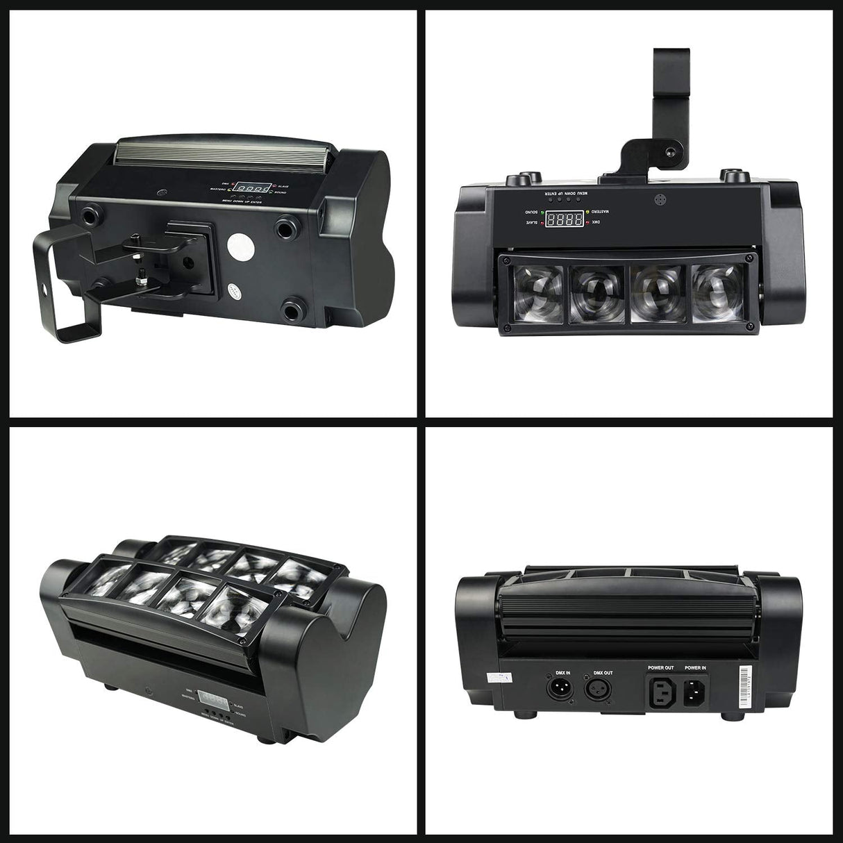 Party Lights DJ/Disco Lights, 8x3W Mini Spider Moving Head LED Beam Stage Light RGBW, Sound Activated/DMX-512 Control for Party, bar, Celebration, Concert, Club