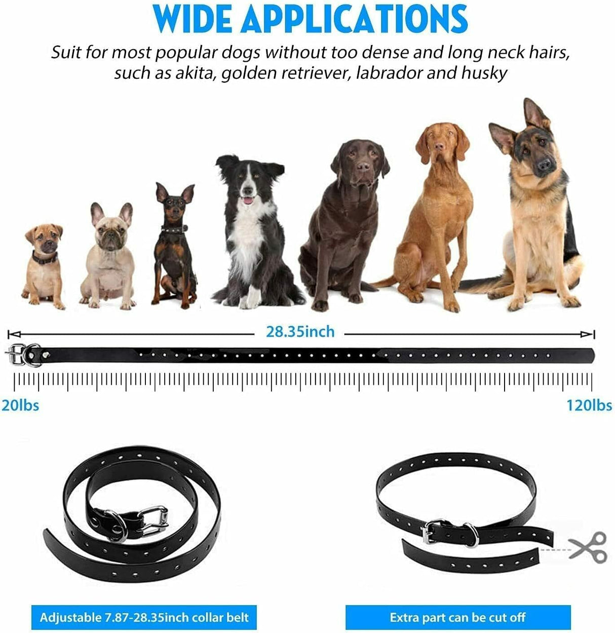 Dog Training Collar with Remote Control,100% IPX7 Waterproof Rechargeable Electric Train Collar with LED Light/Beep/Vibration/Shock Modes, Dog Pet Anti Bark E-Collar for Small, Medium, Large Dogs (1 Remote + 2 Receiver)