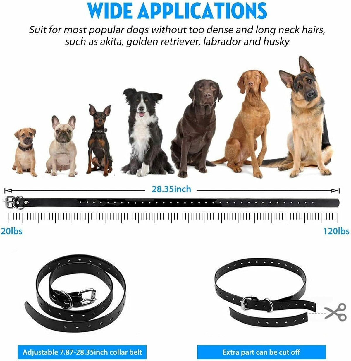 Dog Training Collar with Remote Control,100% IPX7 Waterproof Rechargeable Electric Train Collar with LED Light/Beep/Vibration/Shock Modes, Dog Pet Anti Bark E-Collar for Small, Medium, Large Dogs (1 Remote + 2 Receiver)