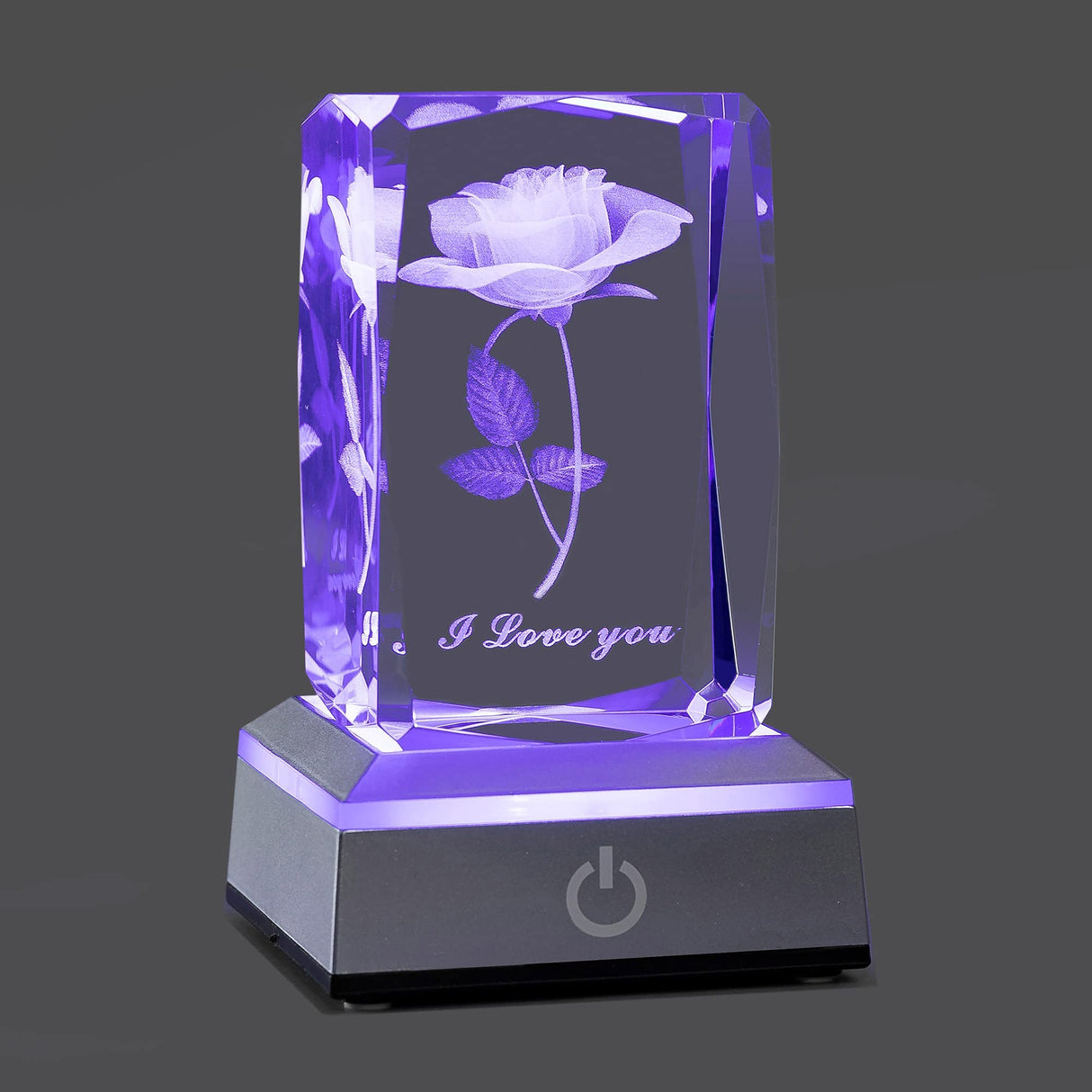 3D Rose Crystal Multicolor Nightlight - I Love You Decolamp - Perfect Valentines Day Gift Ideas for Her My Girlfriend Wife Mom - Unique Anniversary Birthday Presents