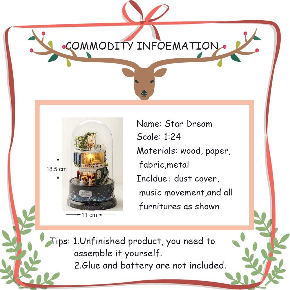 DIY Rotating Dollhouse Miniature with Furniture Kit