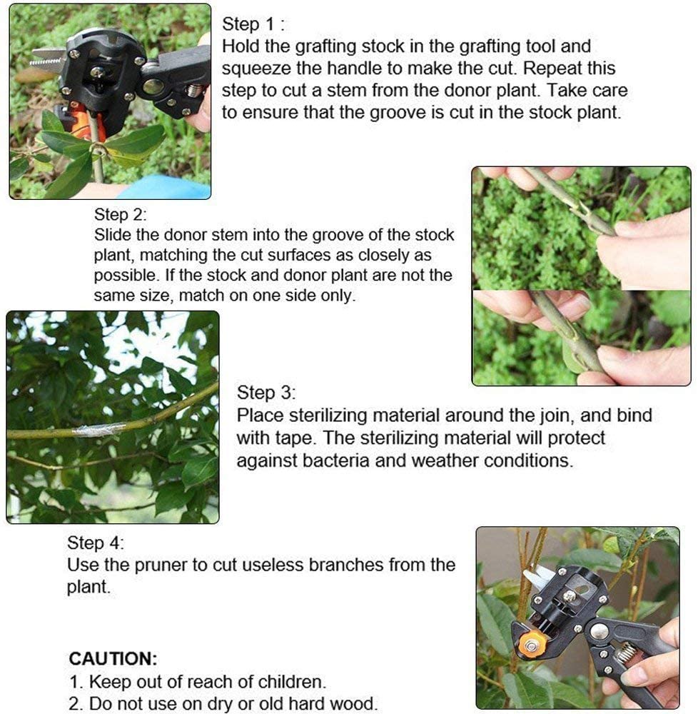Professional Garden Grafting Pruning Pruner Cutting Tools, Fruit Tree Grafting Kit Shear Scissor for Plant/Branch/Twig/Vine/Fruit Tree - (U-Cut & V-Cut & Ω-Cut)