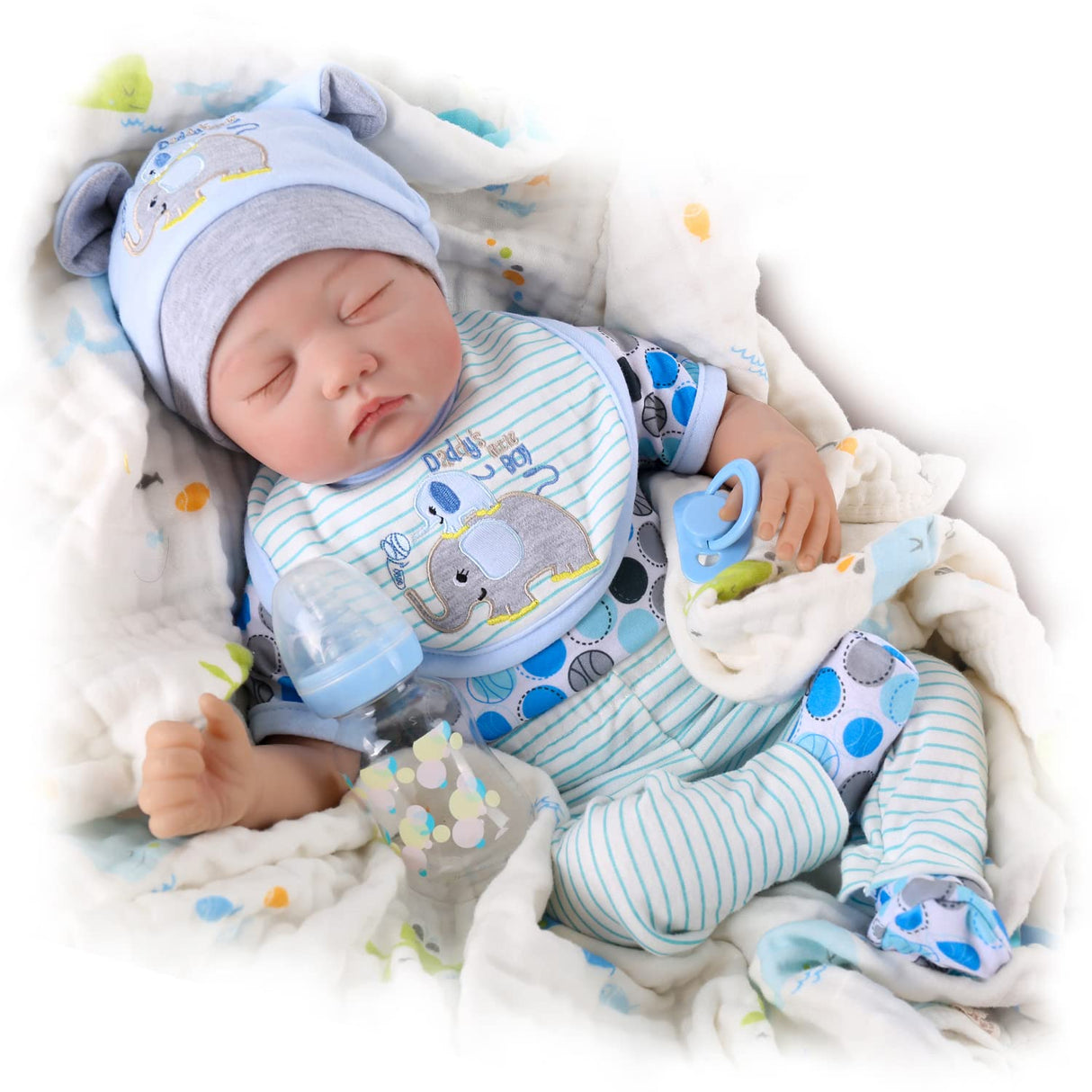 Sleeping Reborn Baby Doll, 22 Inch Lifelike Baby Doll Boy