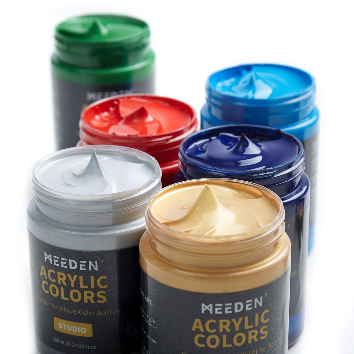 MEEDEN Acrylic Paint Set, 15 Colours 300ml/10.14 oz., Non-Toxic Acrylic Paints for Beginners and Artists to Create Art & DIY Projects on Canvas, Wood, Ceramics, Paper & Glass