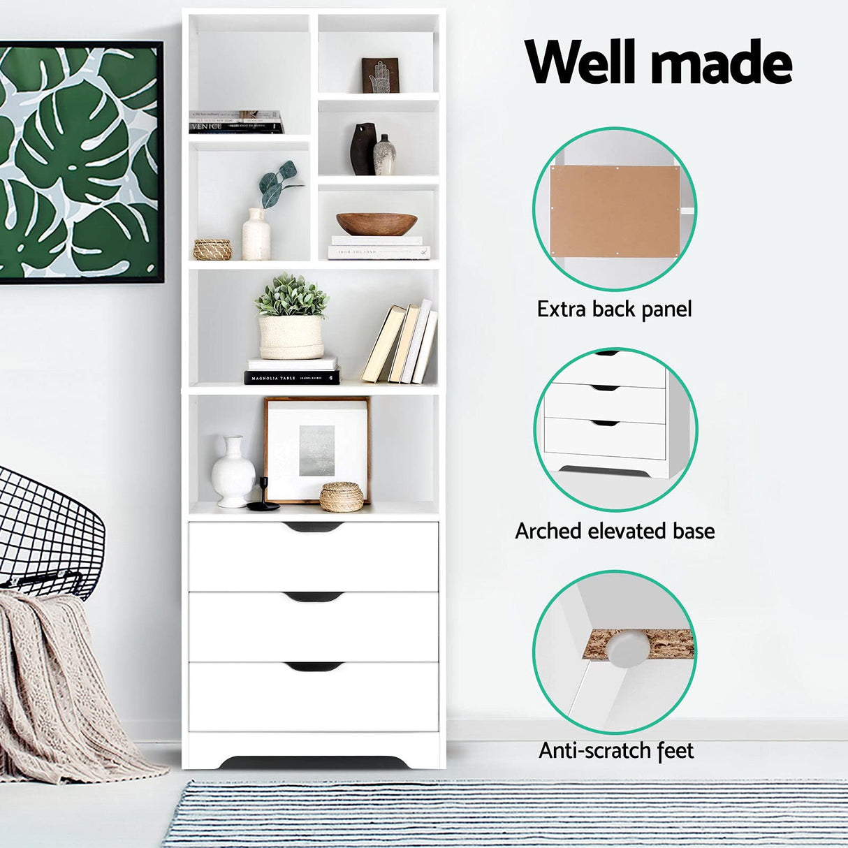 Artiss Bookcase Display Shelf Storage Cabinet