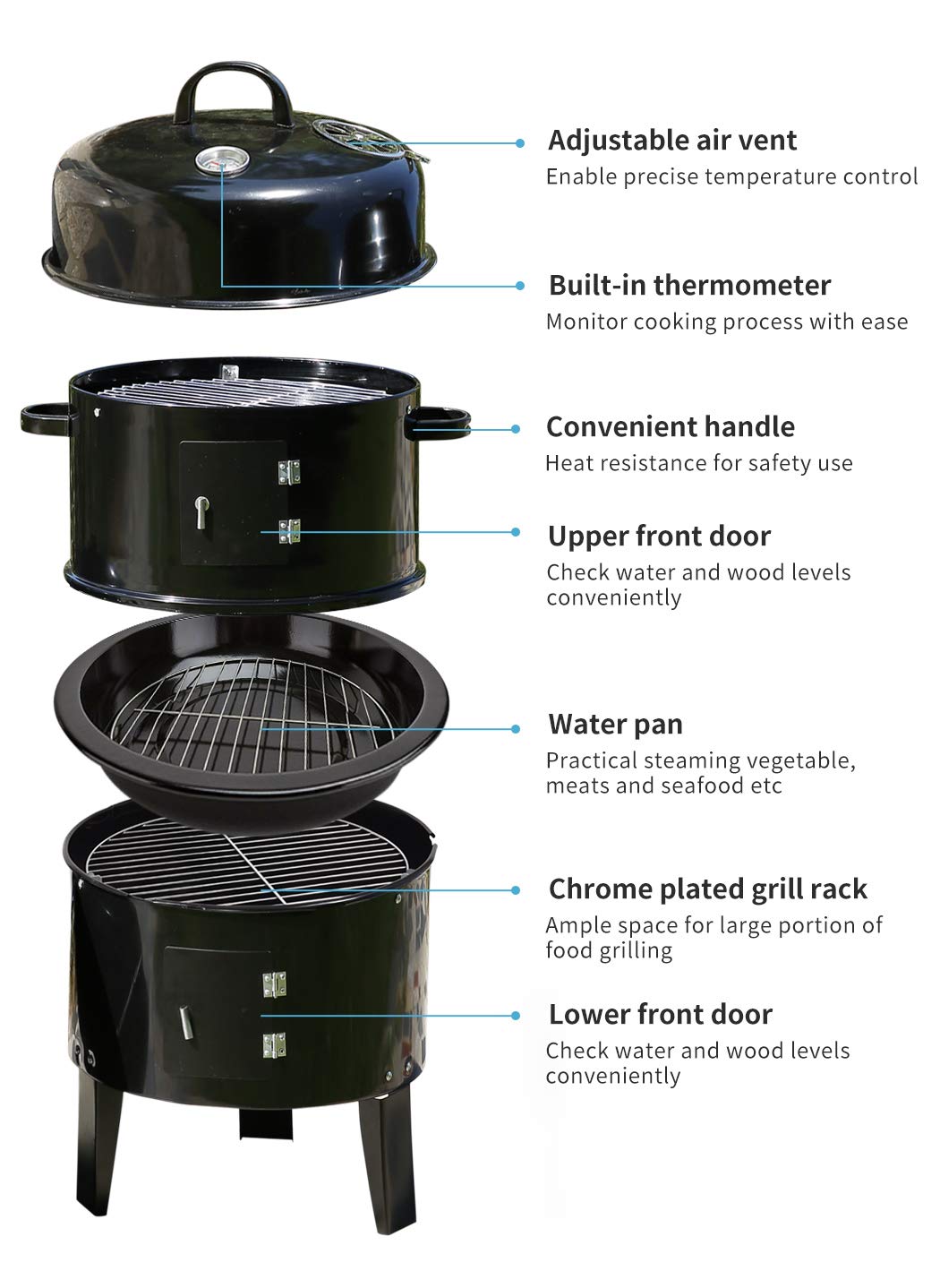 3in1 Charcoal BBQ Grill