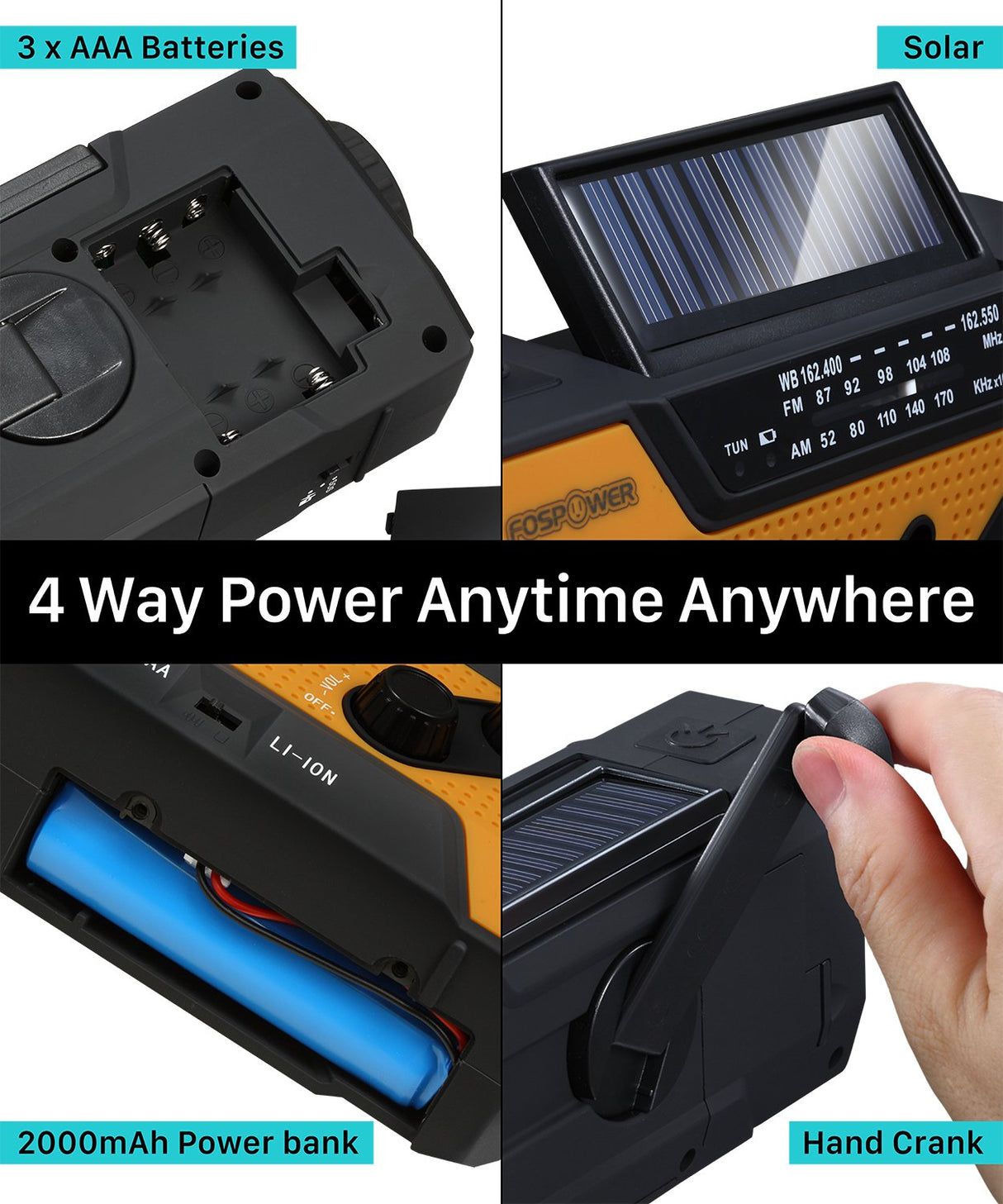 Emergency Solar Hand Crank Portable Radio