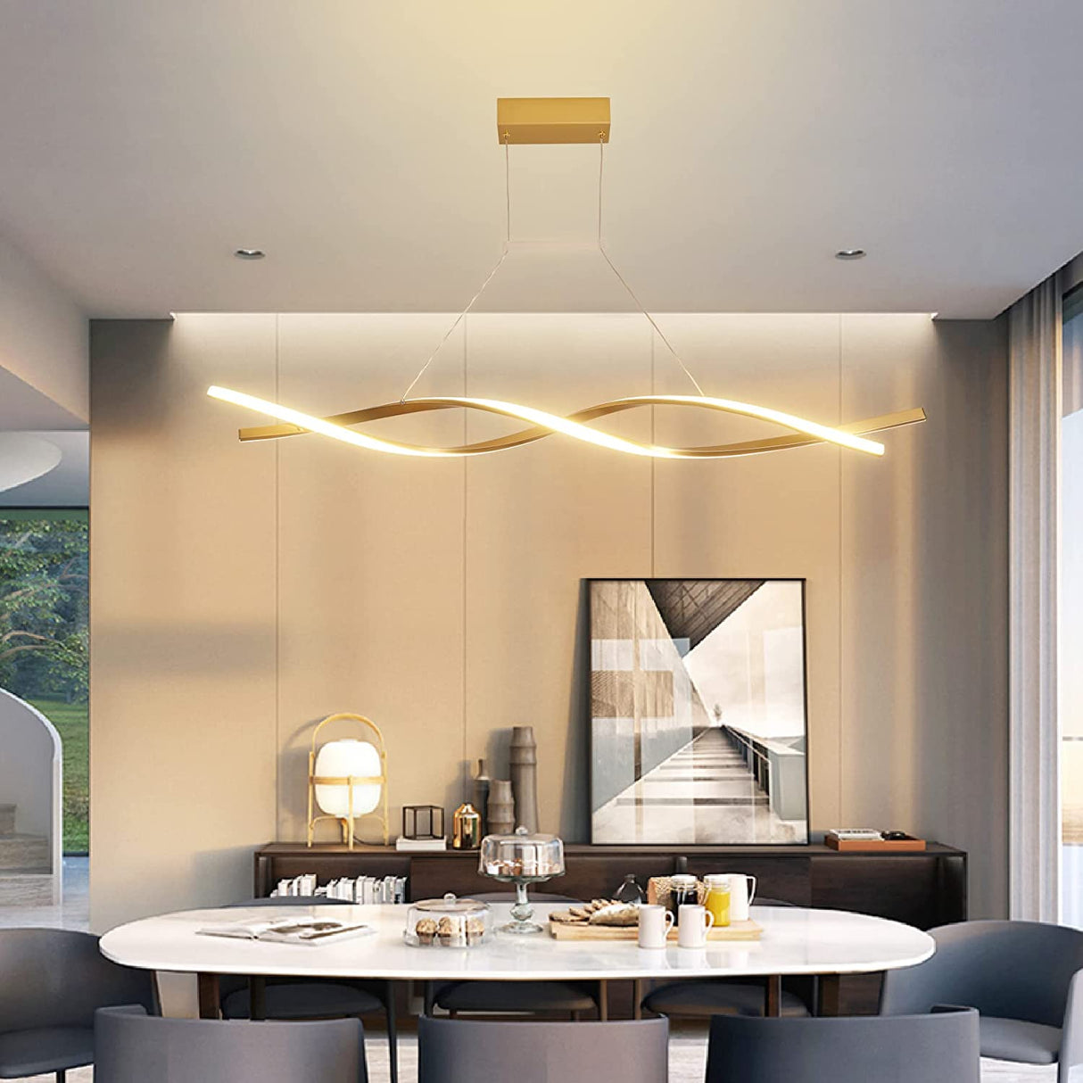 Modern Led Chandelier Lighting Creative Pendant Lamps for Ceiling of The Island Table Top Bar Office Bedroom Kitchen Living Room ( L80CM Pendant)