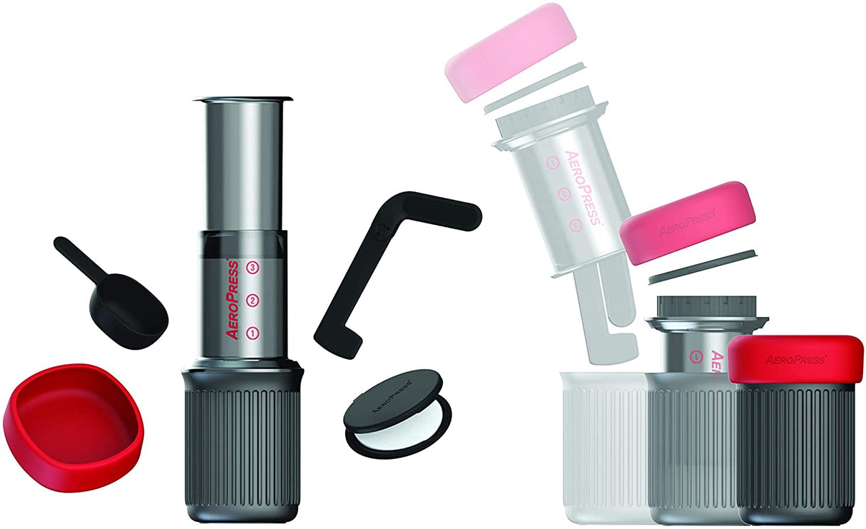 AeroPress Go Portable Travel Coffee Press, 1-3 Cups - Makes Delicious Coffee, Espresso and Cold Brew in 1 Minute