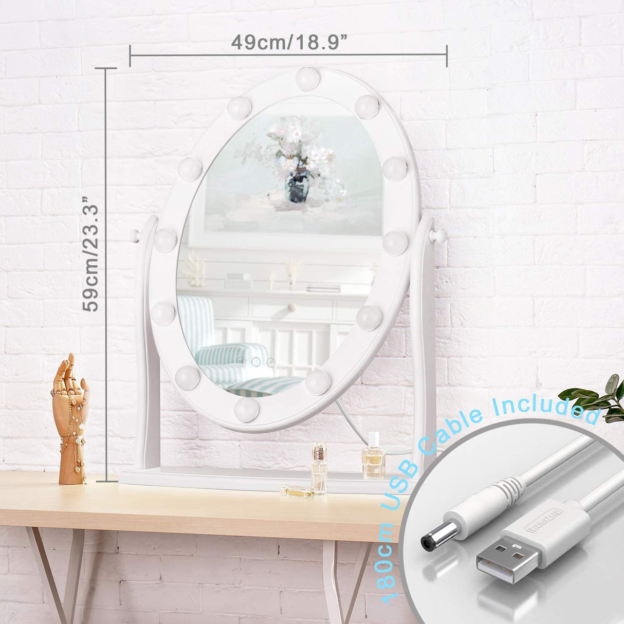 Hollywood Lighted Vanity Makeup Mirror