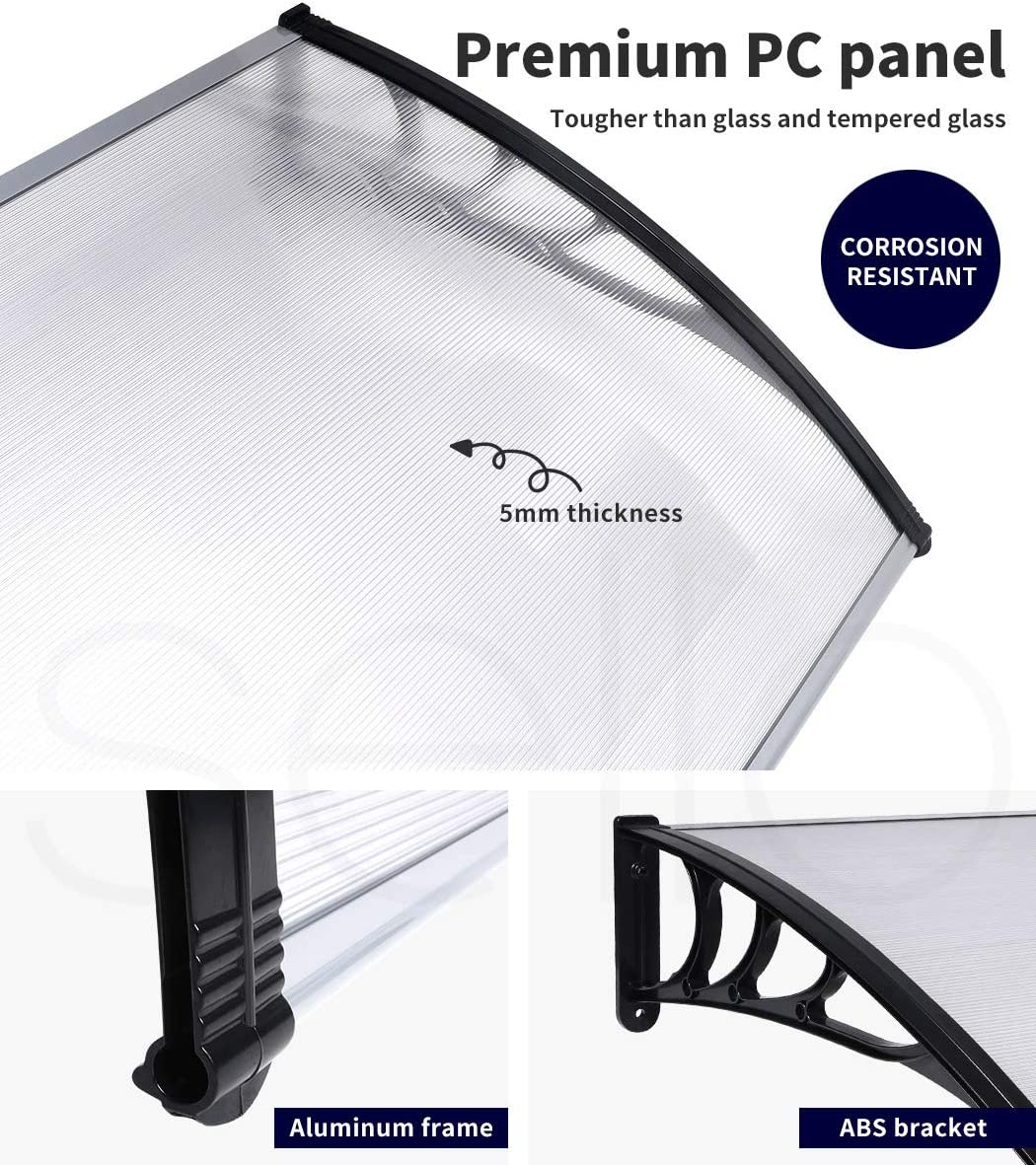 Window Door Awning Outdoor Canopy UV Patio Rain Cover DIY 1M X 1.5M