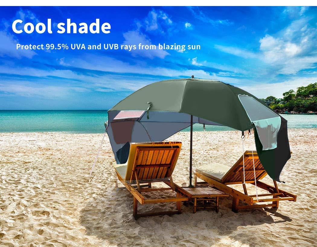 Beach Umbrella Outdoor Umbrellas Garden Sun Shade Shelter Patio 2.13M