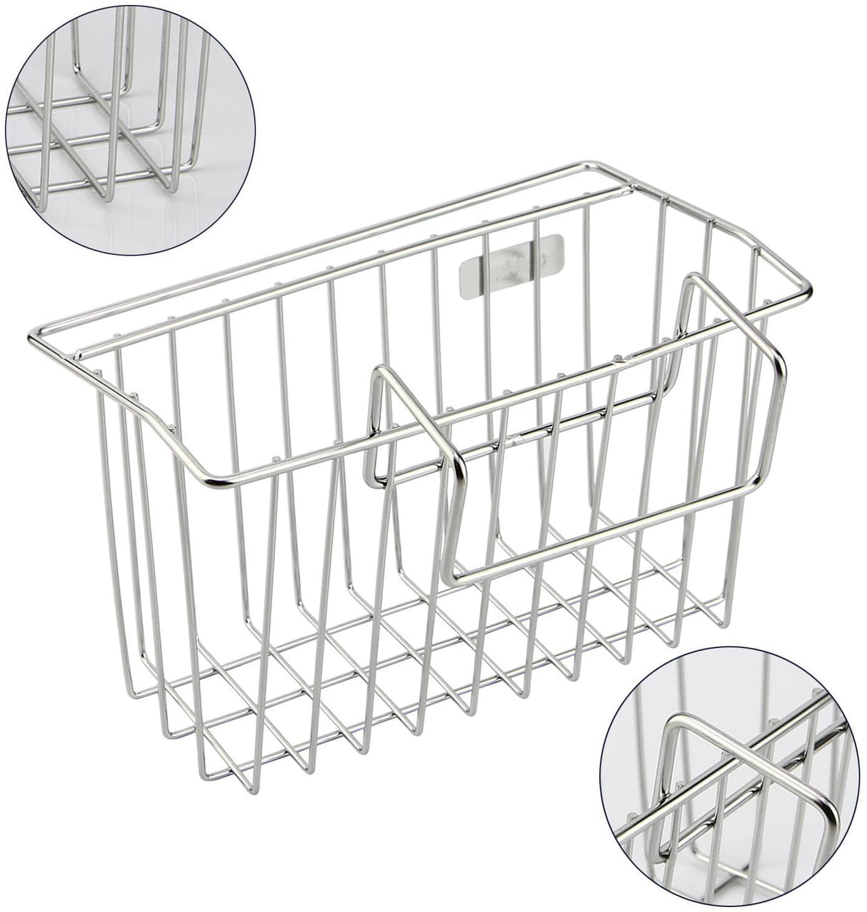 Sponge Holder, Sink Caddy Kitchen Brush Soap Dishwashing Liquid Drainer Rack - Stainless Steel