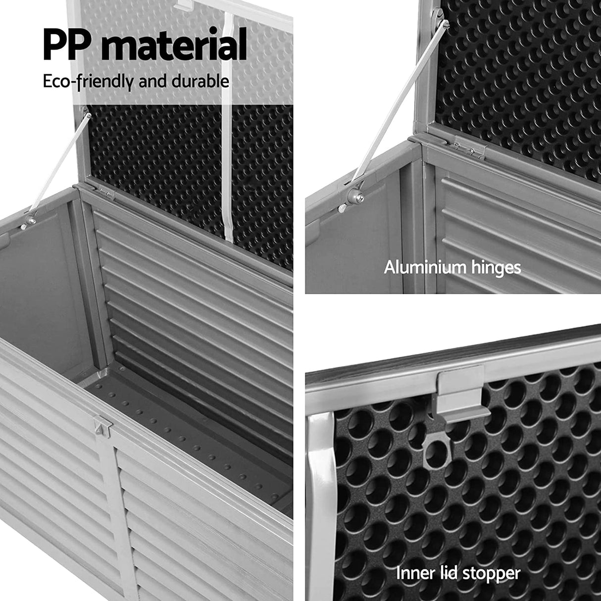 Gardeon Outdoor Storage Box Bench Seat Lockable Garden Deck Toy Tool Sheds 390L