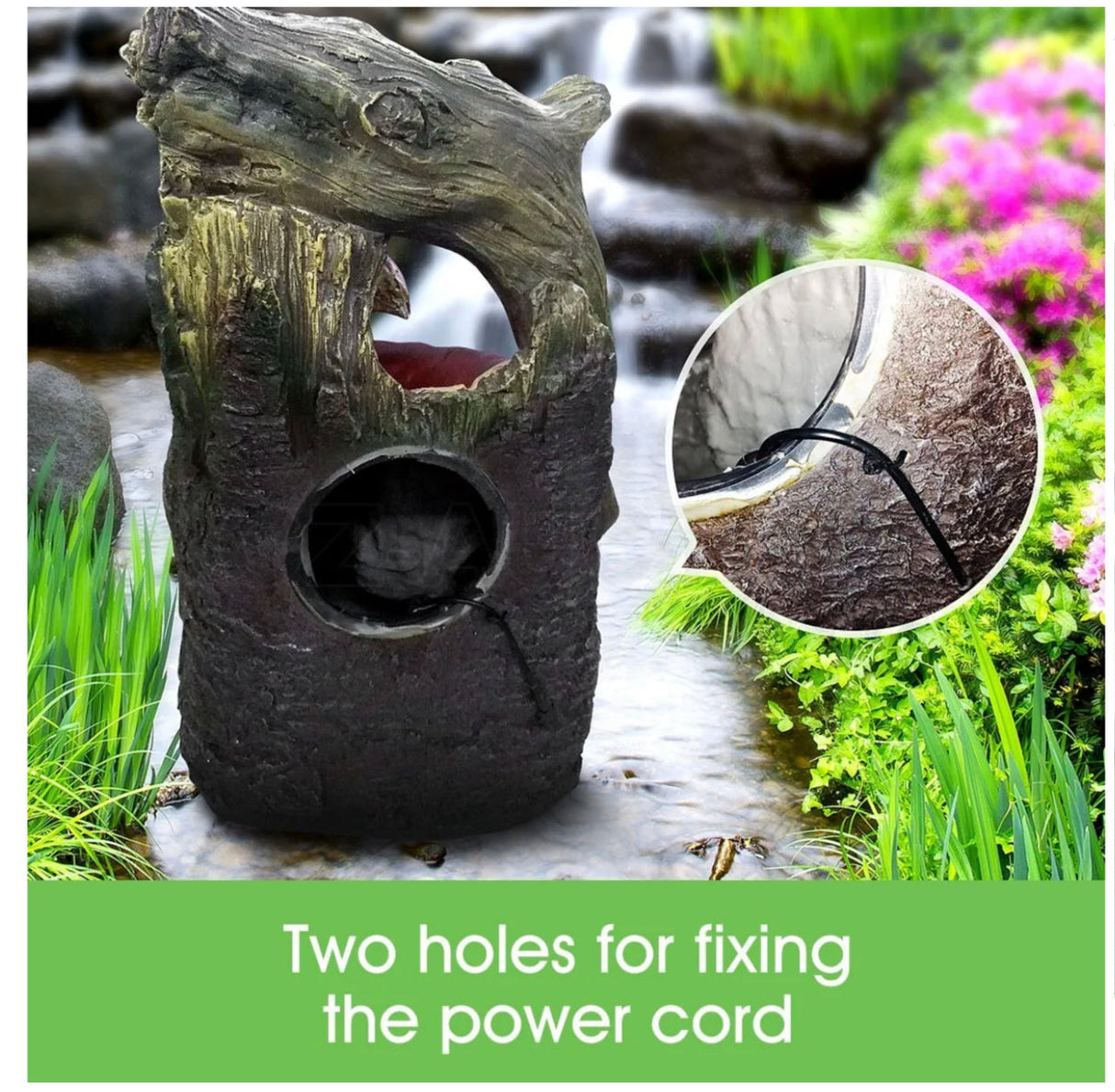 Garden Features Solar Powered Outdoor Water Fountain Bird Bath w/LED Light