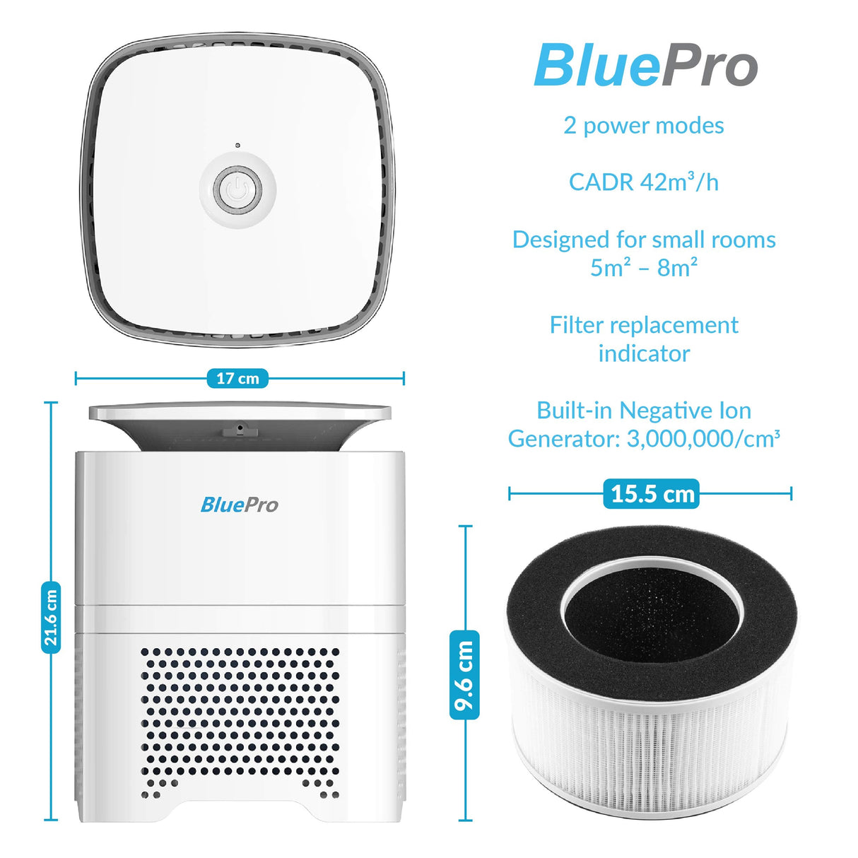 Desktop Air Purifier High Grade H13 True HEPA Filter