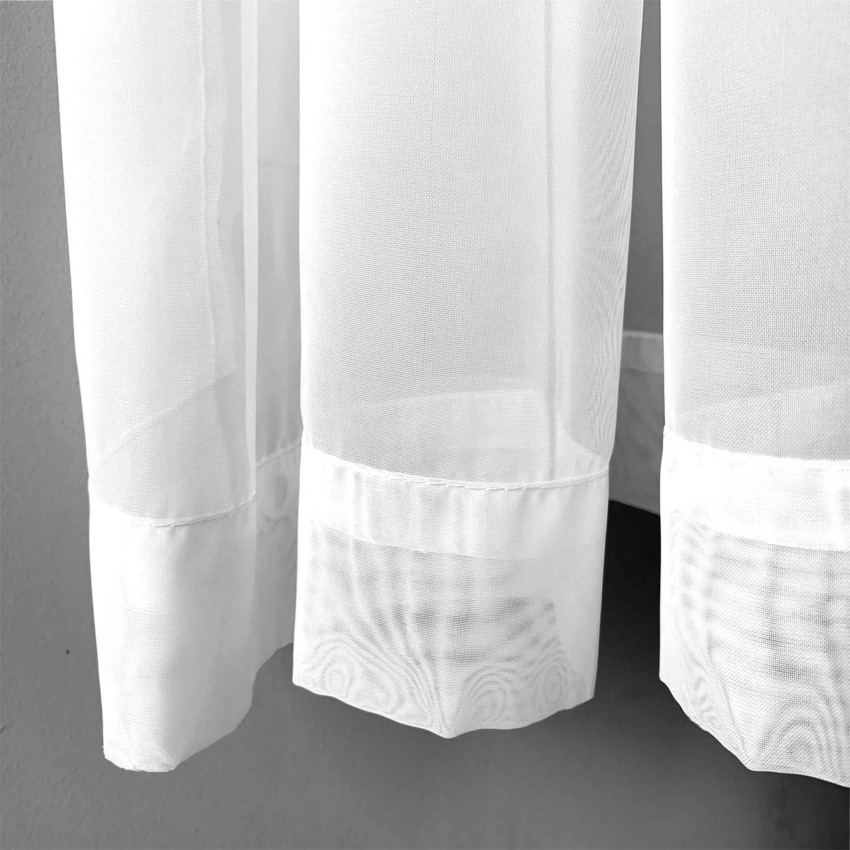 Set of 2 Luxton White Sheer Curtains, Rod Pocket Voile Curtain Panels 140x213cm (White Colour)