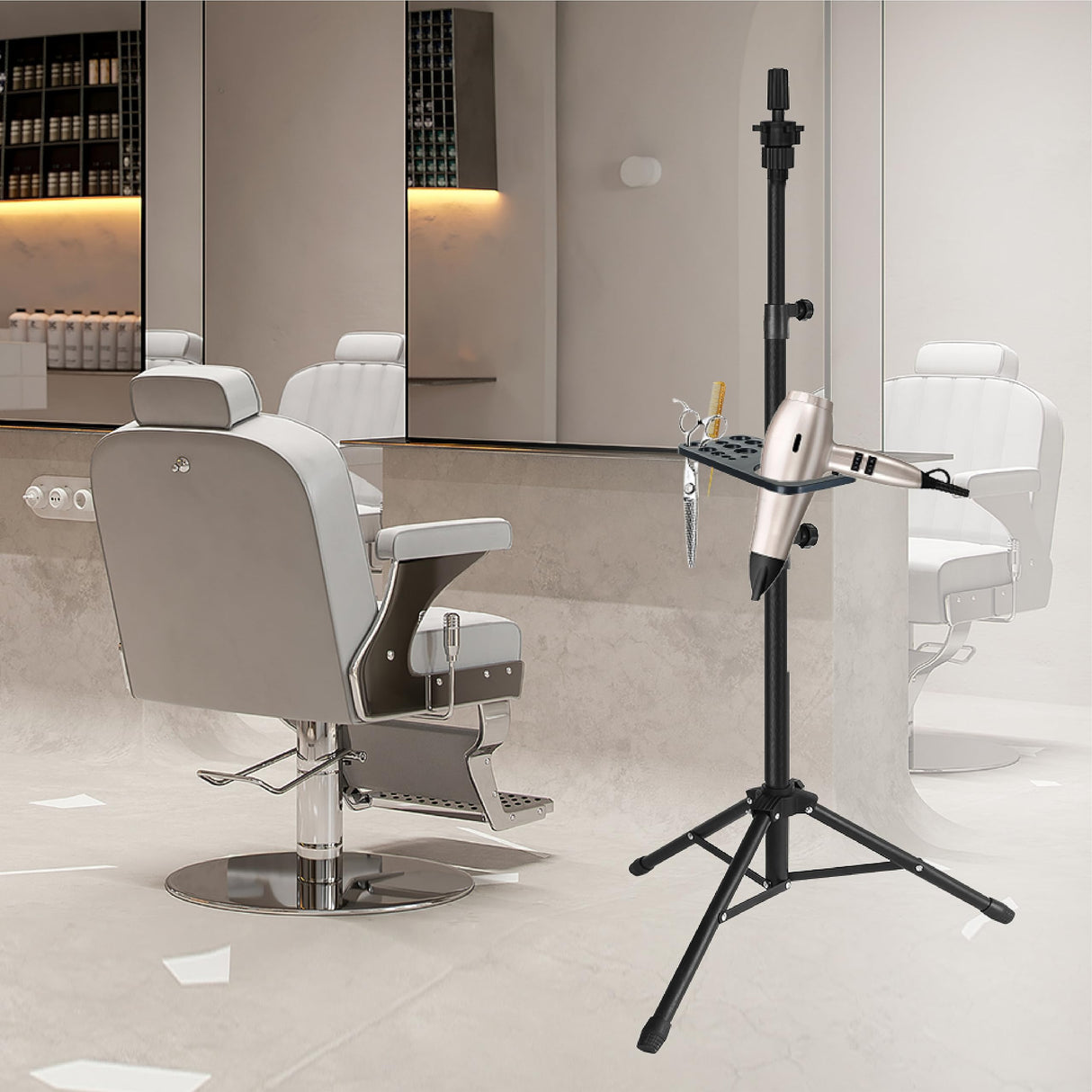 55 Inch Heavy Duty Wig Stand Tripod with Tray Adjustable Mannequin Head Stand Stainless Steel Wig Tripod Stand Wig Head Stand for Hairdressing Training (Mannequin Head Not Included)