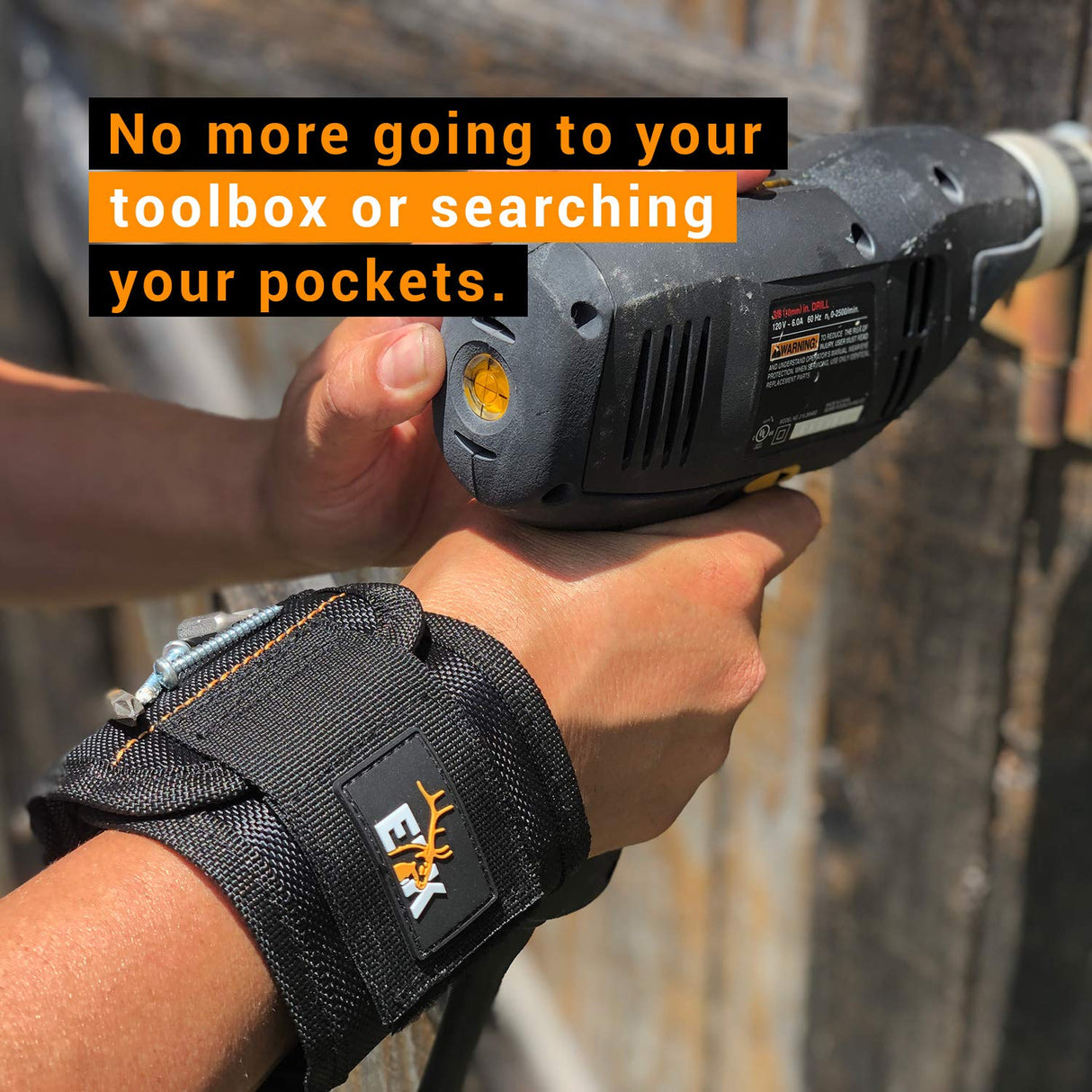 Magnetic Wristband Small Armband Tool Organizer with Heavy Duty Strong Magnets for Holding Screws, Tools, Nails, Drill Bits - Cool and Useful Him, Men, Dads, Husband and Women (Black)