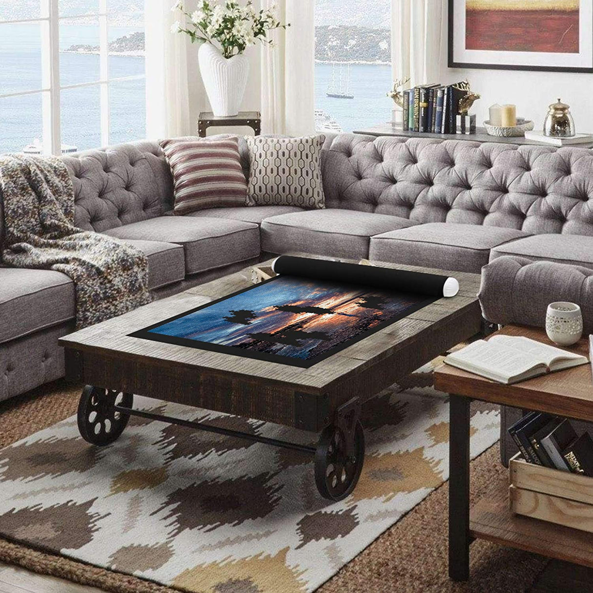 Jigsaw Puzzle Roll Mat Puzzle Storage Puzzle Saver, Environmental Friendly Material, Store Jigsaw Puzzles Up to 1,500 Pieces