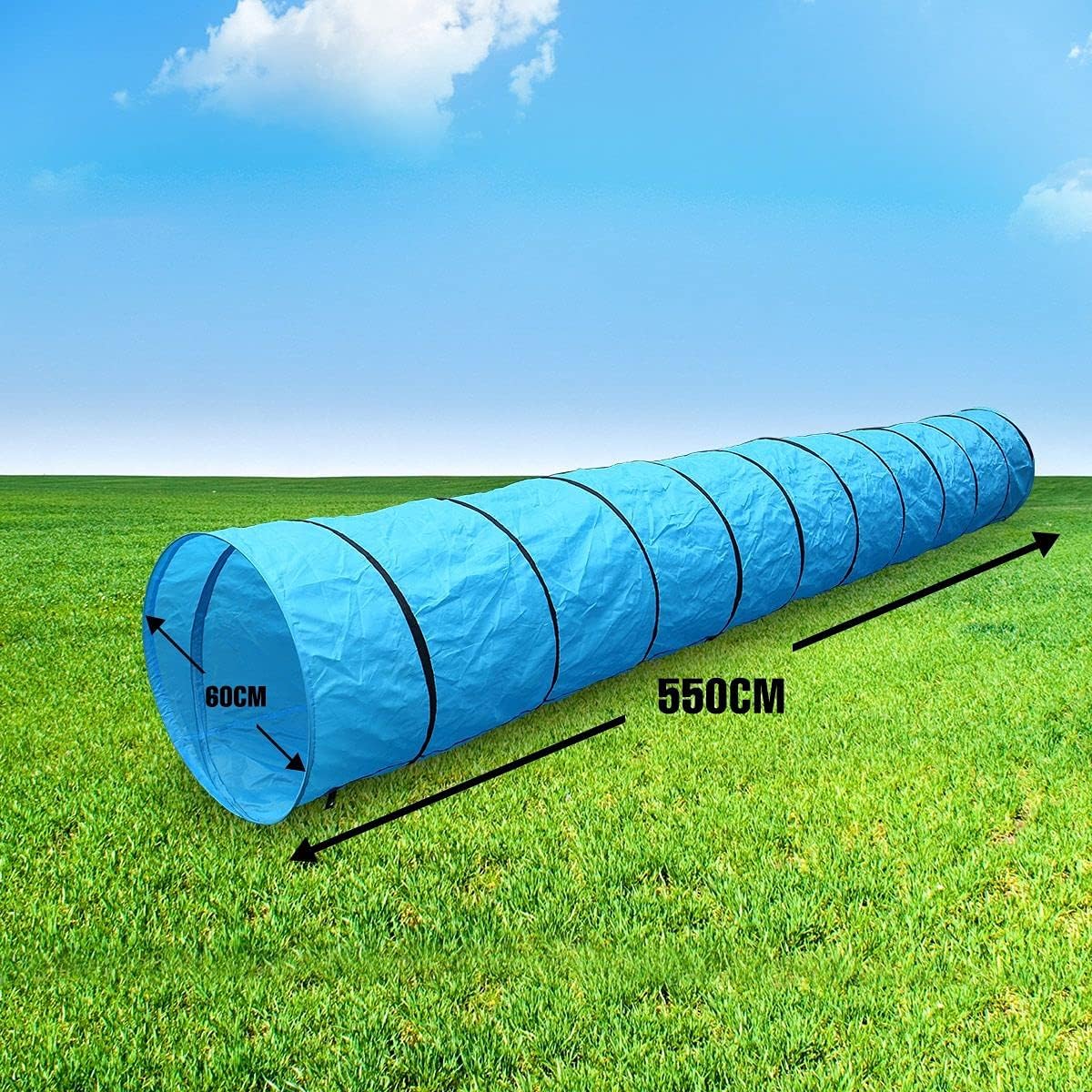 5.5 m Foldable Dog Agility Tunnel with Ground Pegs & Carry Bag