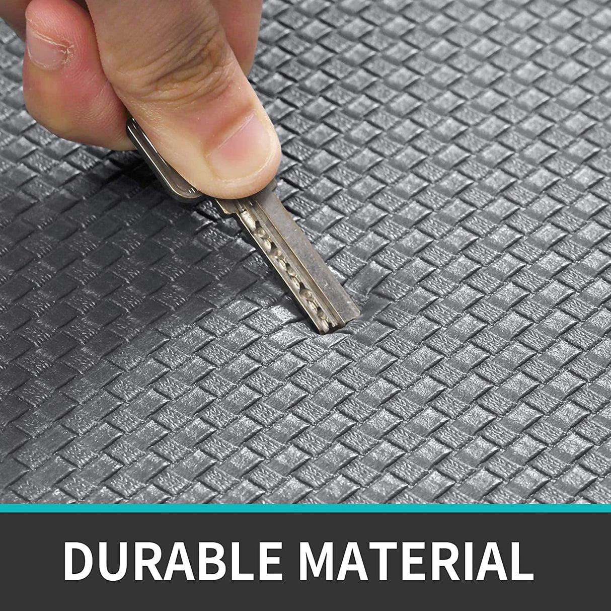 Cushioned Kitchen Floor Mat, Non-Slip Waterproof Standing Kitchen Rugs and Mats for Home (45x75+45x150cm, Black/Grey)