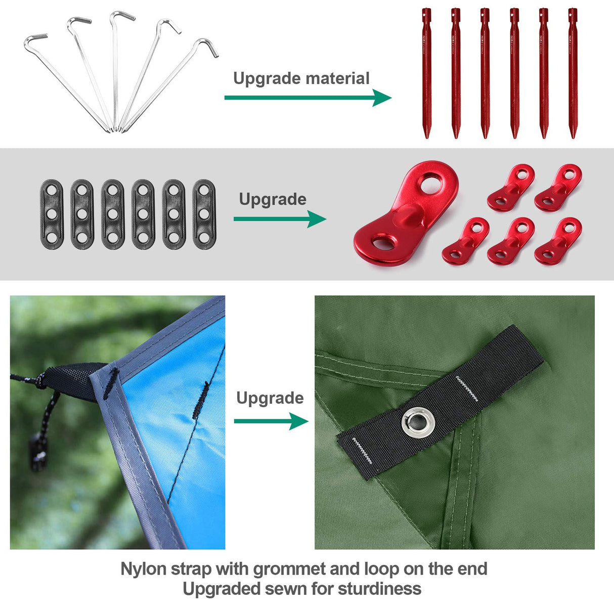 Waterproof Camping Hammock Tarp - 5 in 1 Multifunctional Rain Fly for Tent