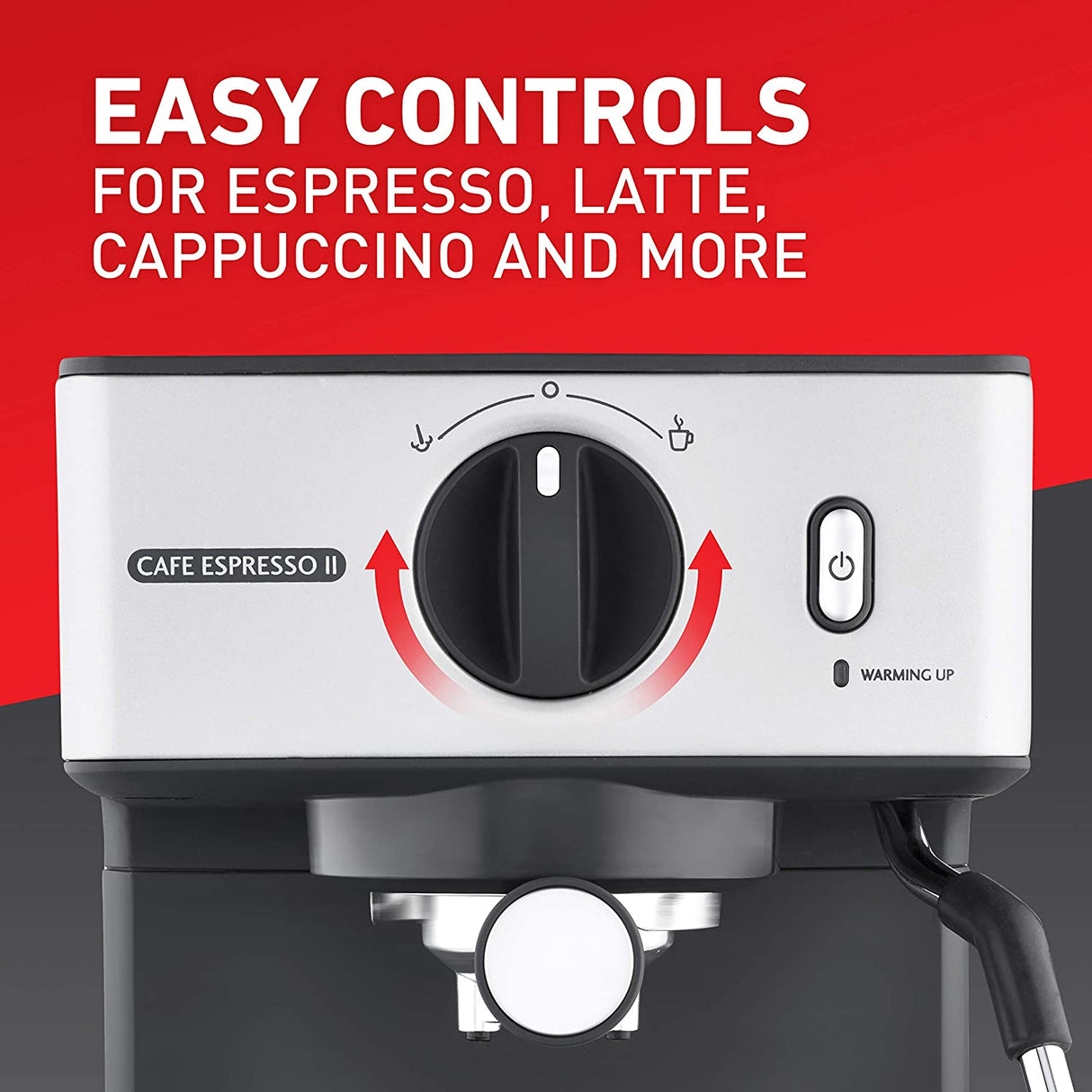 Sunbeam Café Espresso II Coffee Machine | Espresso, Latte & Cappuccino Coffee Maker| 1.7L Water Tank | Milk Frother | 15 Bar Italian Pump | Stainless Steel Milk Jug | Silver