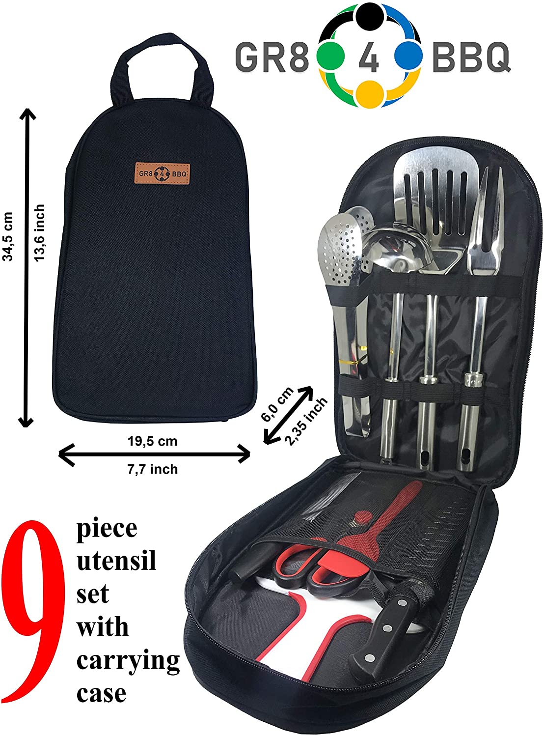 9 Piece Camp Kitchen Utensils Set