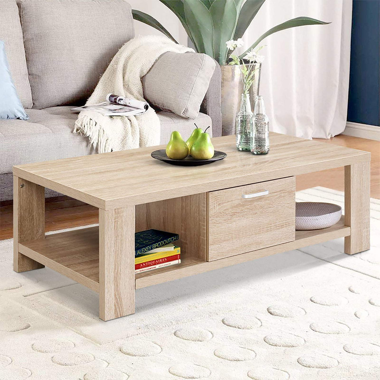 Artiss Wooden Coffee Table, Oak